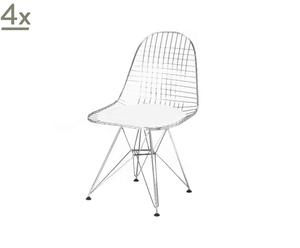 set di 4 sedie in metallo con cuscino SPILLO NET - 85x49x50 cm