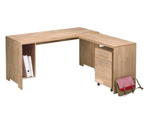 scrivania pc in quercia ties - 73x90x44 cm