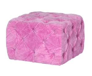 pouf poggiapiedi in velluto velvet rosa - 60x42x60 cm