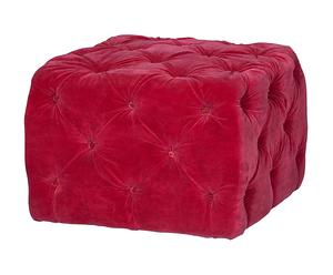 pouf poggiapiedi in velluto velvet rosso - 60x42x60 cm