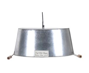 Lampadario in metallo bacinella acciaio - 33x90x54 cm