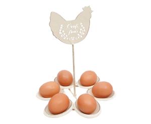 Porta uova in ferro crema - 26x20 cm