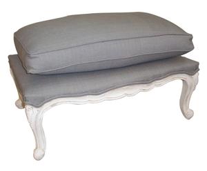 Poggiapiedi con cuscino in olmo e tessuto Provence - 75x43x50 cm