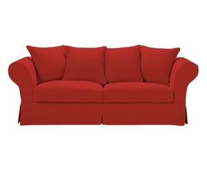 divano a 3 posti charlotte rosso - 230x80x95 cm