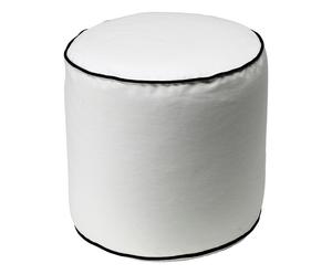 Pouf cilindro in misto cotone bianco - 47x45 cm