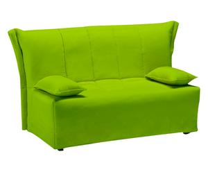 Divano letto a 2 posti in cotone verde - 120x90x85 cm