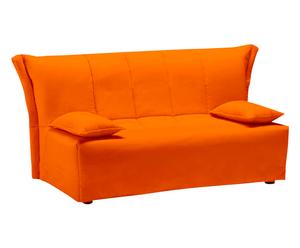 Divano letto a 2 posti in cotone misto arancione - 120x90x85 cm