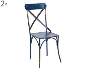 Set di 2 sedie in metallo Etnic blu - 43x97x54 cm