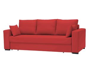 Divano letto a 3 posti in Ecopelle rosso - 100x230x90 cm