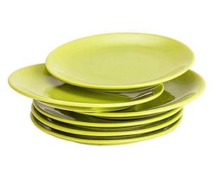 Set di 6 piatti da frutta in ceramica verde dishes - d 19.5 cm