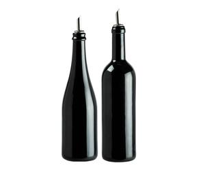 Set di 2 bottiglie per olio in porcellana limited edition nero - d 7/d 8 cm