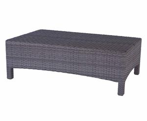 Tavolino in alluminio e polyrattan ALEXIA grigio - 100x60x35 cm