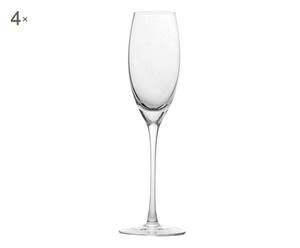 Set di 4 flute per champagne in vetro essential - 210 cc