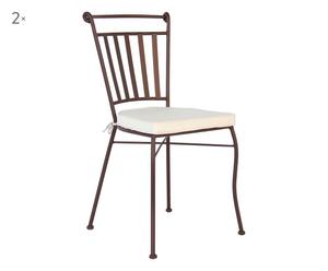 Set di 2 sedie in ferro Queen - 49x81x42 cm
