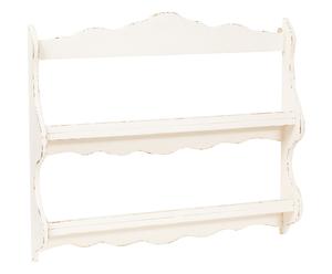 Piattaia in legno con 2 ripiani bianco - 84x68x12 cm