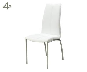 Set di 4 sedie in ecopelle CECILIE bianco - 43x96x57 cm