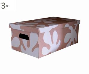 Set di 3 scatole in cartone BI-Home beige - 52X29X21 cm