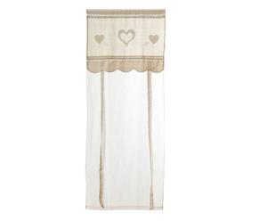 Tenda in lino con ricami Julienne bianco/ecru' - 60X240 cm