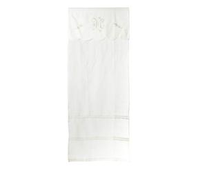 Tenda in misto lino con ricami maison bianco/ecru' - 60X240 cm