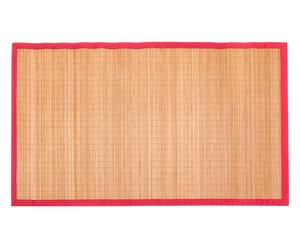 Tappeto in bamboo Nature bordo cotone bordeaux (4,8mm) - 200x300 cm