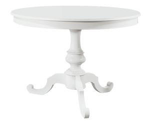 Tavolo rotondo estensibile in legno massiccio bianco - 78x100 cm