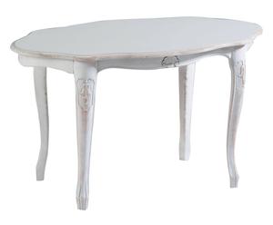 Tavolino ovale in legno bianco - 78x45x46 cm
