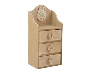 Portagioie in legno con cassetti e pomelli a rilievo in resina - 13x28x9 cm