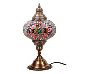 Lampada da tavolo in metallo e vetro a mosaico star multicolor - 30x17 cm