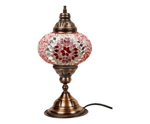 Lampada da tavolo in metallo e vetro a mosaico star rossa - 30x17 cm