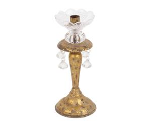 Candeliere in metallo e vetro Elegance - D 11/H 25 cm