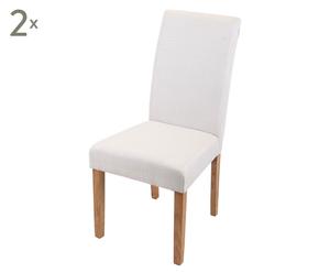 SET di 2 sedie in legno e tessuto Blanche - 45x40x100 cm