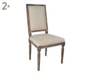 SET di 2 sedie in legno e tessuto Prince - 52X55X101 cm