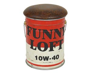 Pouf bidone in ferro funny loft - D 36/h 52 cm