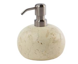 Dispenser per sapone da appoggio in marmo sabbia - D 12 cm