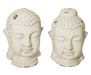 Set di 2 statuette in ceramica Buddah - 20x29x20 cm