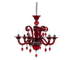 LAMPADARIO in vetro Veturia rosso - 70x70 cm