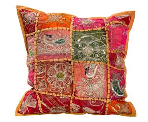 Federa in cotone colorato Cushion 1 ocra/multicolor - 40x40 cm