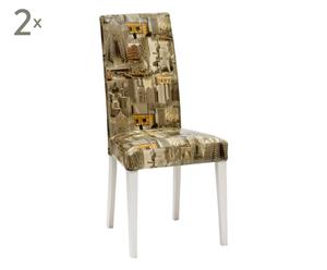 set di 2 sedie in legno e ecopelle Narcisa ny - 46x96x56 cm