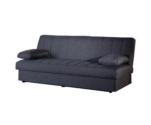 divano letto 3 posti rivestito in tessuto smart grigio - 85x89x110 cm