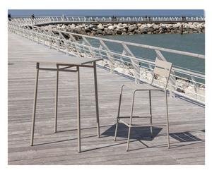 Tavolo bar da esterno in metallo verniciato Gallipoli sabbia - 70x107x70 cm
