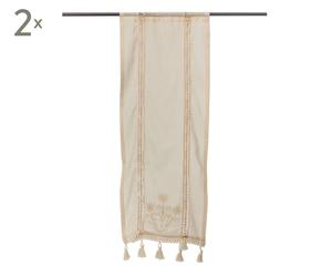 Coppia di tende in cotone ecru' Jane - 50x180 cm