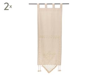 Coppia di tende in cotone ecru' Emma - 150x40 cm