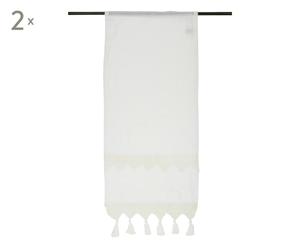 Coppia di tende in cotone bianco - 45x100 cm
