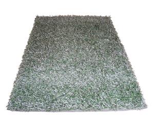 Tappeto shaggy con trama di cotone verde - 80x150 cm