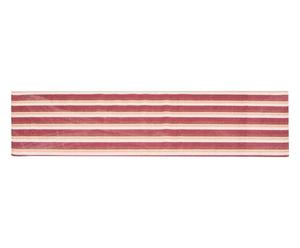 Passatoia in misto cotone ciniglia Stripes rosso - 60x220 cm