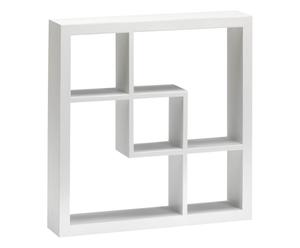 Mensola/cubo da parete in mdf minimal uno bianca - 41x41x8 cm