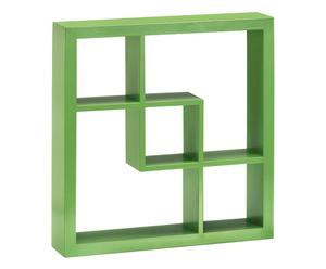 Mensola/cubo da parete in mdf minimal uno verde acido - 41x41x8 cm