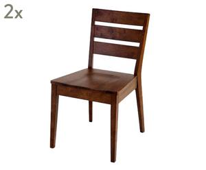 set di 2 sedie in legno tinto noce serena - 46x84x59 cm