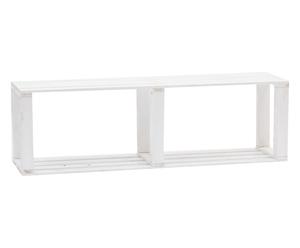 Panchetta porta tv in legno d\'abete Pallet bianco - 130x40x32 cm