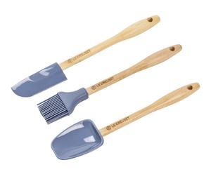 Set di 3 utensili in silicone blu - cucchiaio/pennello/spatola